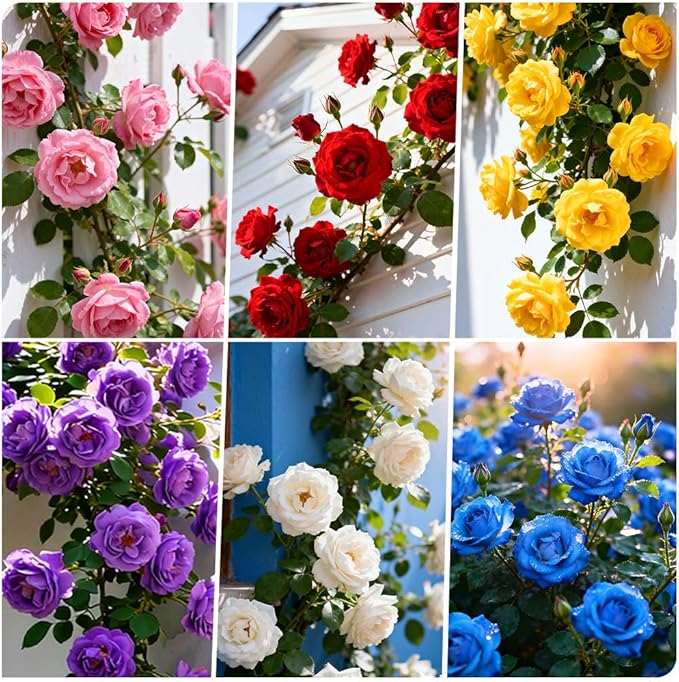 300+Climbing Rose Bush Seeds for Planting Outdoors-Perennial Flowering Plant for Trellises Arbors Garden Borders