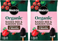 Miracle-Gro 2 Pack Organic Raised Bed and Garden Soil with Quick Release Natural Fertilizer, Feeds Plants, Up to 2 Months, Grows More Veggies, 1 Cu Ft
