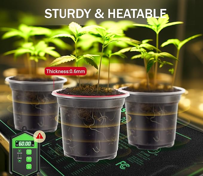 30 Packs Clear Nursery Pots for Plants, 3.5/4/5 Inch High Transparency Plastic Seedling Plant Pot with Drainage Holes, Includes 20 Labels