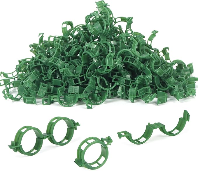 Tomato Clips, Plant Support Clip for String Trellis Climbing Plants Garden Vegetables -100PCS/Green