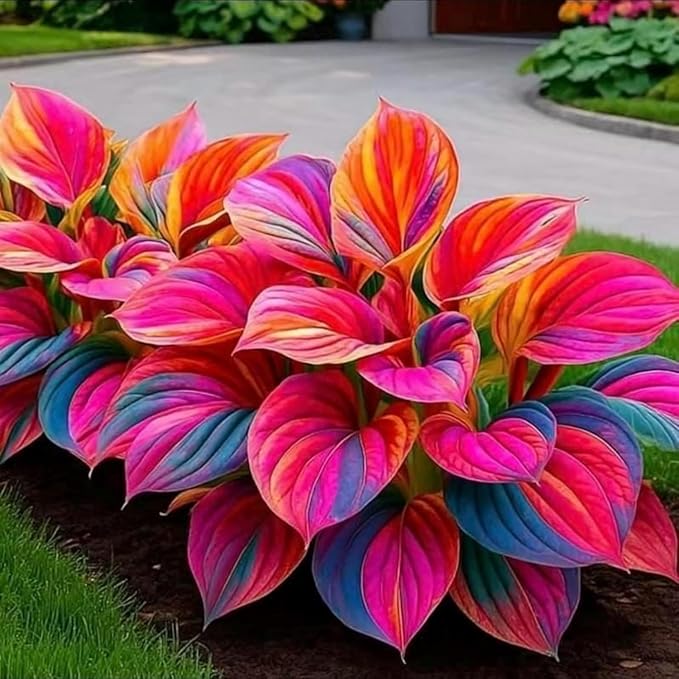 355+ Rainbow Hosta Seeds Heart Shaped Leaves, Hostas Seed for Planting Colorful Hosta Plants Outdoor Garden