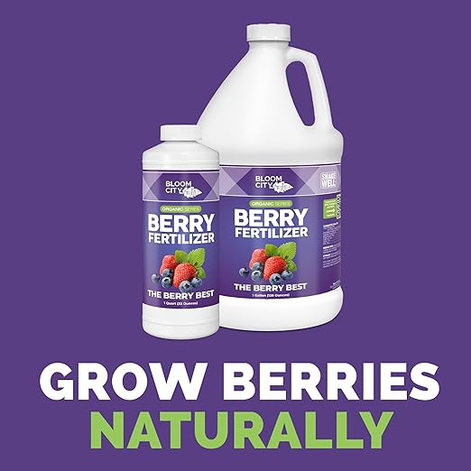Bloom City's Organic Berry Fertilizer – Liquid Plant Food for Bigger Berries, Better Flowering & Stronger Root Development, 1 Gallon
