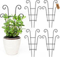 14.17in Trellis for Climbing Plants Indoor, Small Metal Plant Trellis for Potted Plants, Houseplant Trellis Plant Support for Hoya Pothos Vine, Set of 4p, Black