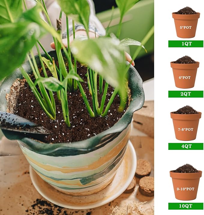 Premium Tropical Potting Mix with Perlite 1qt- Natural Organic Potting Soil for Superior Drainage & Breathability