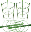 LEOBRO 4 PCS Metal Plant Cages, Tomato Cages, Metal Garden Plant Supports, Plant Trellis, Plant Stakes for Tomato, Climbing Plant, Flower, Seedlings, 17.7" High, 7.1"/7.87"/8.66" Inner Diameter