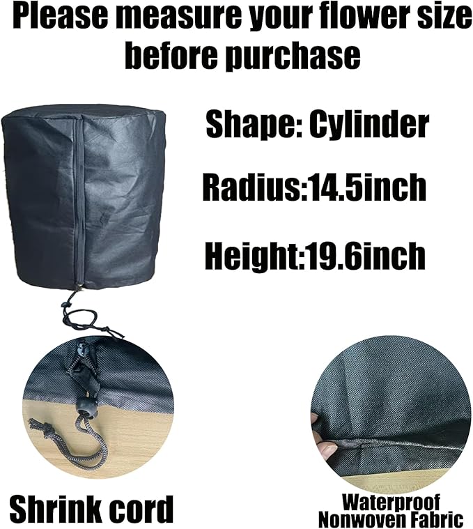 EJW Plant Covers Freeze Protection, Plant Cover, Plants Cover for Winter,Frost Blankets for Outdoor Plants,Frost Covers for Outdoor plants2 PCS, Cylindrical 19.6 * 14.5 * 14.5inch