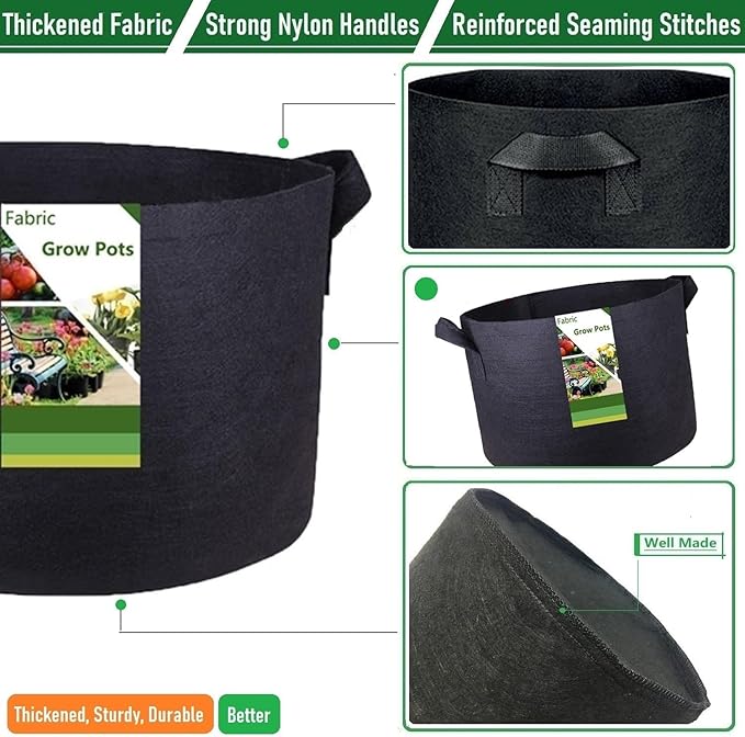 150 Gallon Big Raised Garden Bed Bag (44x24 inch) Large Plant Grow Bag for Potato,Tomato Planter,Herbs Veggies Planter,Flower Bed,Plant Container,Yard Waste,Lawn Debris,Leaf Bag with Gardening Gloves