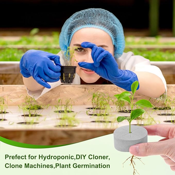 60-Pack Cloning Collars Inserts, Hydroponics Sponge Systems Cloning DIY Foam Cloner Inserts Fits 2" Net Pots for Hydroponic/DIY Cloner/Clone Machines/Plant Germination [Grey]