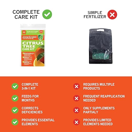 Citrus Tree Fertilizer Kit - Complete 3-in-1 Plant Food with NPK Granules, Liquid Micronutrients & Calcium for Container Lemon Orange Lime Trees, 3-Month Supply for Indoor Outdoor Citrus Plants