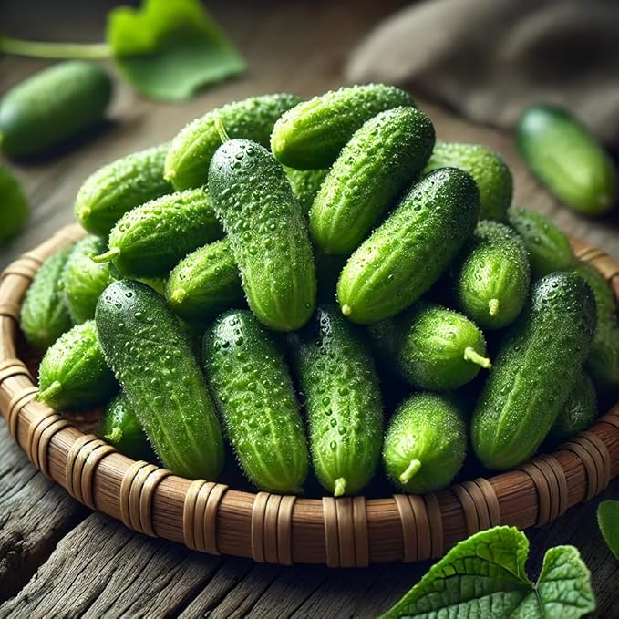 Cucumber Bush Seeds – Open-Pollinated | 40-45 Days to Harvest | Compact, High-Yielding Variety for Small Spaces & Containers