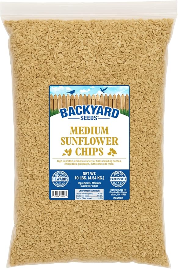 CountryMax Sunflower Chips Shelled No Waste Bird Seed (10 Pounds)