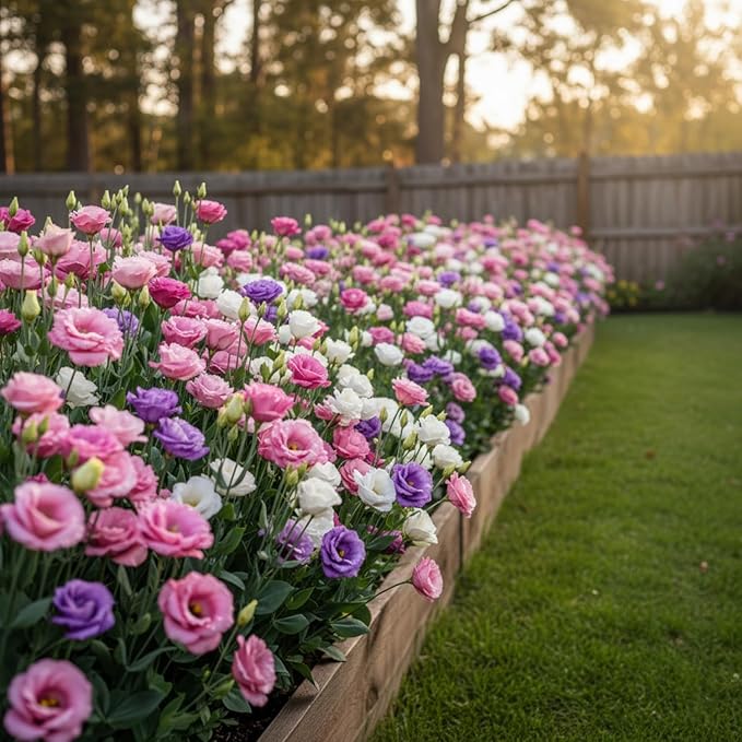 2000 Lisianthus Seeds for Planting, Mixed Color Eustoma Flower Seeds, Thornless Rose Seed, Non-GMO Eustoma Grandiflorum Perennial Garden Indoor Blooms