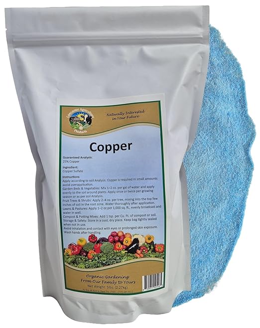Copper 5 Pounds Micronutrient Supplement for Plants – Natural Soil Amendment for Healthy Growth, Enzyme Support & Vibrant Color – Lancaster Agricultural Products