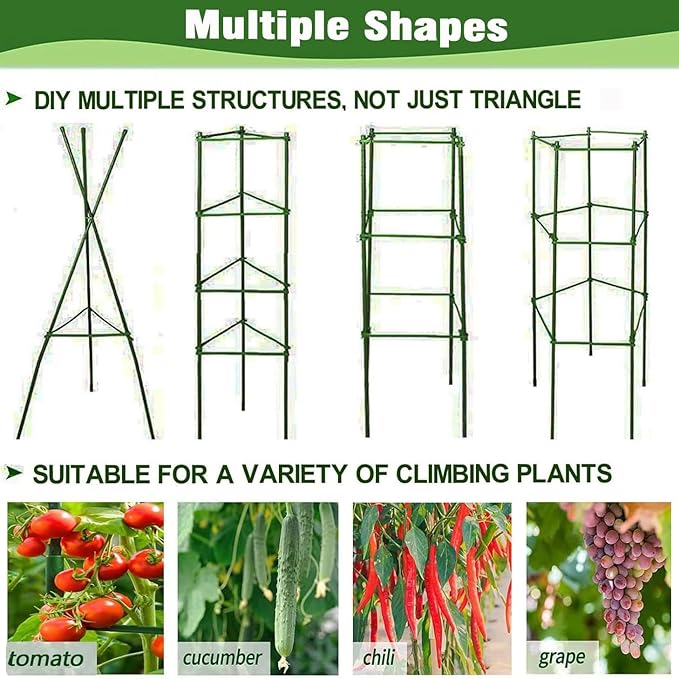 4Pack Tomato Cage for Garden Plant Support, Up to 48inch Garden Stakes Tomato Cage, Tomato Trellis for Potted Plants, Tomato Cages Plant Stakes Trellis for Climbing Plants Vegetables Flowers