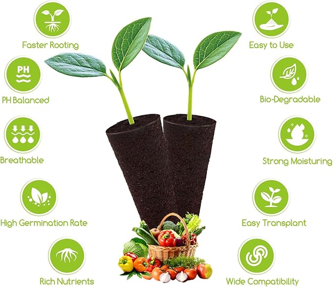 Grow Sponges 50 Pack, Replacement Root Growth Sponge Seed Starter Pods Refill Fit for Aerogarden iDOO, and Other Indoor Hydroponic Garden Systems