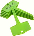 50pcs Plastic Plant T-Type Labels Garden Stake Markers Waterproof Plant Tags for Outdoor (Green)
