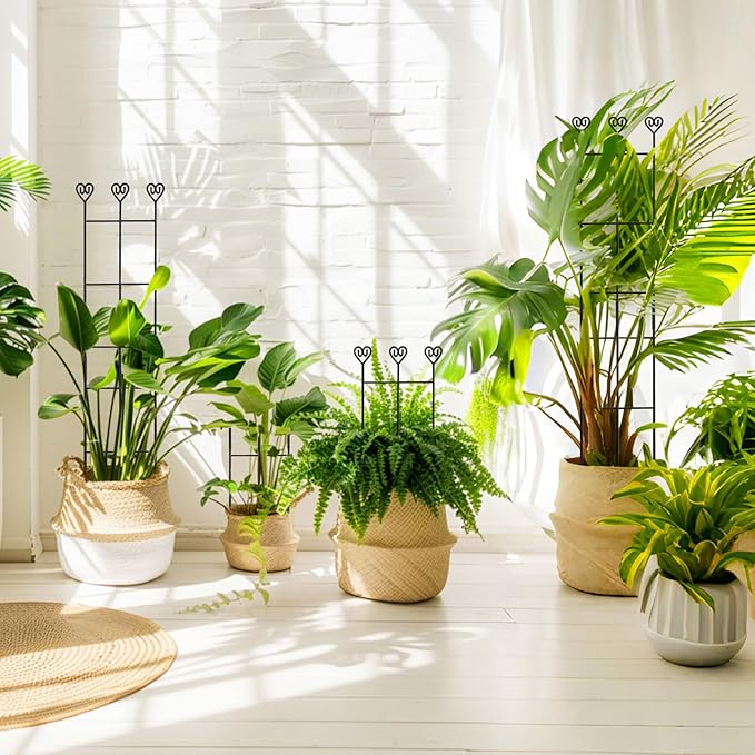 32in Large Indoor Plant Trellis for Climbing Plants, Expandable Metal Garden Trellis for Potted Plants, Tall Plant Supports for Ivy Pothos Hoya Monstera, 2p