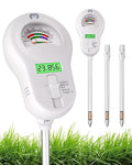 Vlantro 6-in-1 Soil Moisture Meter with 3 Probes, PH/Sunlight/Soil Moisture/Fertility with 3 Removable Probe, Digital Air Temp/Humidity, Soil Tester for Garden, Lawn, Indoor and Outdoor Plants