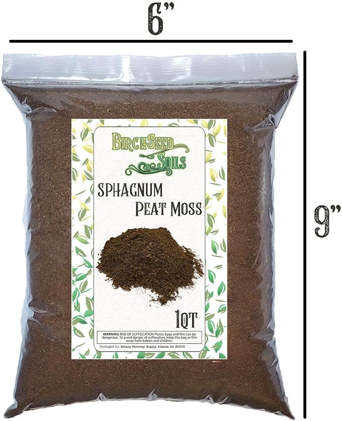 Natural Sphagnum Peat Moss Organic Soil Conditioner, Potting Soil, Soil Amendment & Media - Nutrient Enriching Gardening Soil Perfect for Indoor, Outdoor & Carnivorous Plants 1QT Bag Size