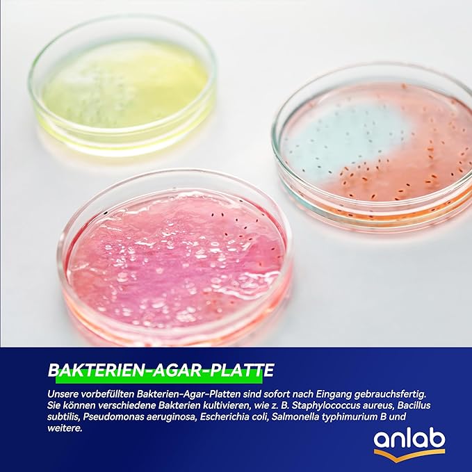Nutrient Agar Petri Dishes Science Project Kit | Pre-Poured Agar Plates and Cotton Swabs for Science Experiments | Bacteria Science Kit - Sealed Separately (Items of 10)