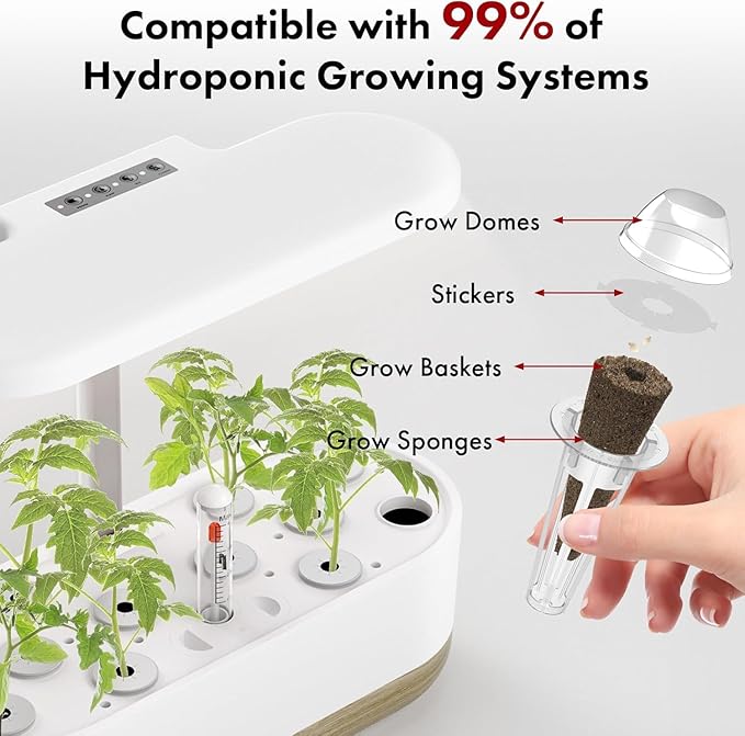 LYKOCLEAN 8-pod Salad Seeds Pod Kit for AeroGarden, iDOO, Ahopegarden Hydroponics Growing System, 350+ Seeds (Include Spinach, Lacinato Kale, Arugula, Swiss Chard, Red Leaf Lettuce, Cucumber)