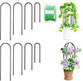 SNAIL GARDEN 8 Pcs Small Trellis for Indoor Plants with 100Pcs Green Cable Zip Ties,4 Sizes Indoor Plant Trellis for Climbing Plants, U-Shaped House Plant Trellis for Potted Plants Hoya Ivy, Jasmine