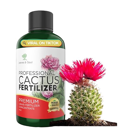 Professional Liquid Cactus Plant Fertilizer | 3-1-2 Concentrate for Flowering Plants | Multi-Purpose Blend & Gardening Supplies | 8 oz Bottle