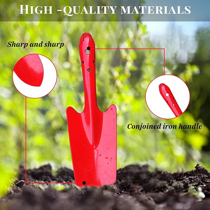 Garden Trowel for Digging and Planting, Mini Colorful Metal Hand Shovel, Small Trowel Set Garden Tools for Flower Soil Planting Digging Transplanting Ideal Gardening Gift for Kids