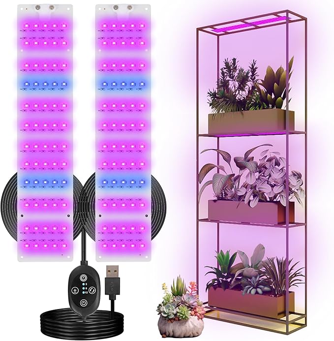 Grow Light for Indoor Plants, USB LED Grow Lamp, Waterproof Grow Light with 3/6/12H Timer Switch for Indoor Plants Seeding Veg Flower Growing Lamp