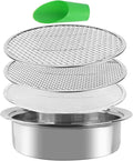 Heavy Duty Stainless Steel Garden Soil Sifter Compost Screen - 3 Sizes (Fine/Medium/Coarse Mesh) for Sifting Compost,Dirt,Rocks,Rotary Tool&Compatible, Home Garden Sieve for Gardening & Landscaping