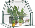 Portable Mini Greenhouse, 40.2"x37.8"x37.8" Greenhouses for Outdoors with Dual Large Zipper Doors & Ground Stakes, Waterproof Plastic Green House for Outside Garden Patio Backyard