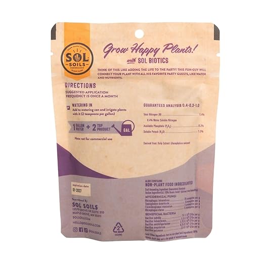 Sol Soils Sol Biotics Monthly Myco - Mycorrhizal Fungi with Beneficial Bacteria (Bacillus Species) to Support Root Health, & Overall Plant Vigor - Ultra Concentrated Mycorrhizae for Plants - 4oz