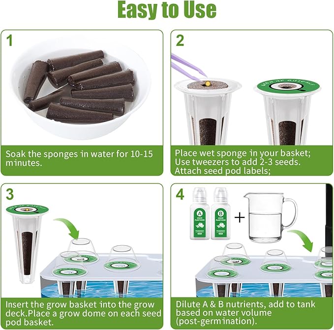 Salad Seed Pods, 12 Pods Grow Anything Kit for All Hydroponics Growing Systems with Nutrient & 300mg Seeds of Buttercrunch, Black Seeded Simpson, Oakleaf, Prizehead, Red Salad Bowl and so on
