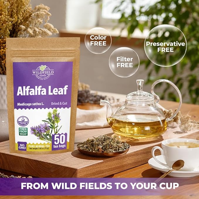 50 Bags Alfalfa Leaf Alfalfa Herb Tea (Medicago Sativa) - 24 Count 2g Tea Bags