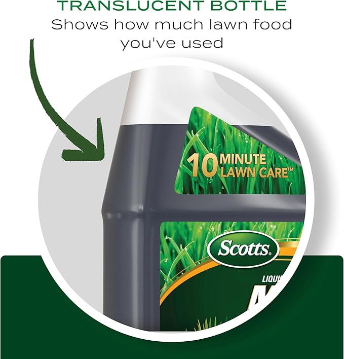 Scotts Liquid Green Max Lawn Food, Lawn Fertilizer and Iron Supplement, for Any Grass Type, 29-0-0, 32 fl. oz.