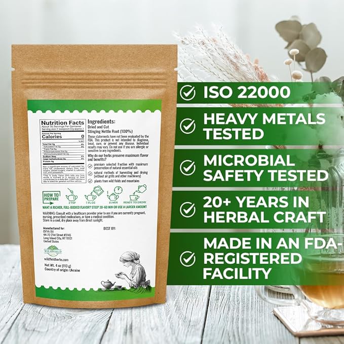 4 oz. Nettle Root Dried Stinging Herbal Tea - 113g Stinging Nettle Root Herb Tea Raíz De Ortiga