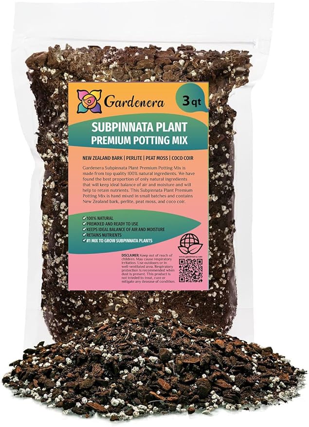 GARDENERA Monstera Subpinnata Potting Soil - Promotes Optimal Drainage and Aeration for Vibrant Foliage - 3 Quart