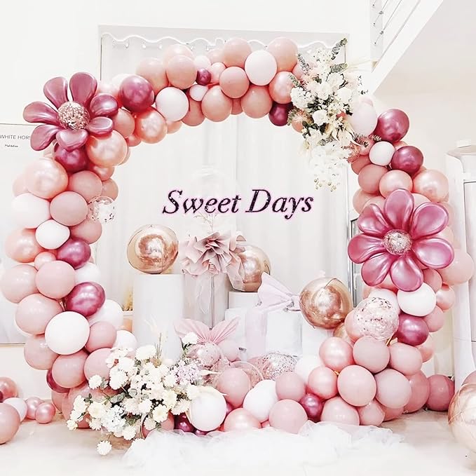 Wokceer Wedding Arch 8FT Round Backdrop Stand Balloon Arch Stand White Circle Balloon Arch Frame for Wedding Ceremony Birthday Party Anniversary Valentine Celebration Decoration