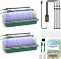 BlumWay Seed Starter Tray with Grow Light,80-Cells Seedling Tray with Humidity Dome/Indoor Grow Kit,1-24 Hours Timed Light Plant Starter Set,White&Blue&Red Grow Light