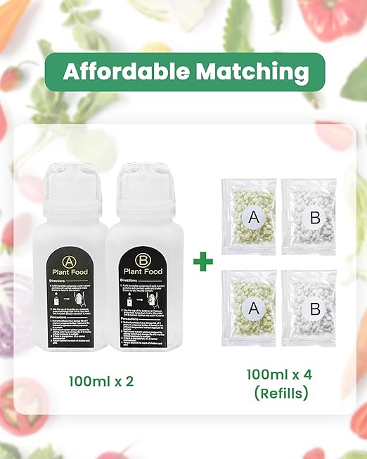 Plant Food Hydroponics Nutrients Supplies Hydroponic Growing System General A&B Plants Food for Vegetables Fruits Flowers Thrive - Indoor Herb Garden Plants Accessories