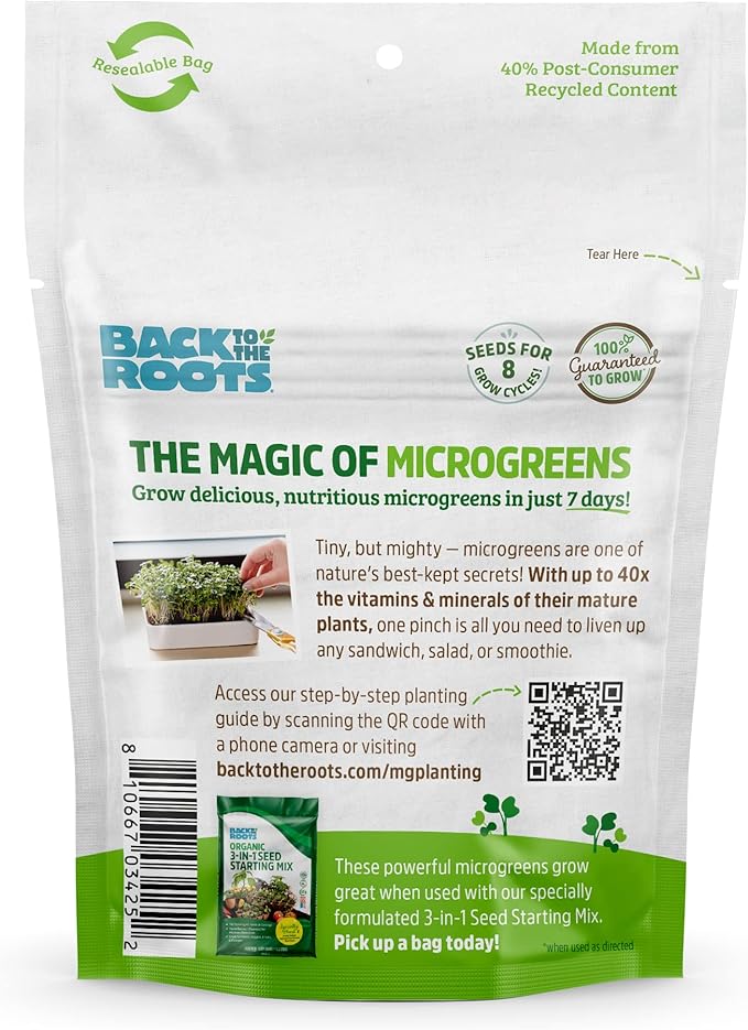 Back to The Roots 43003 Microgreens Ceramic Kit-Refill