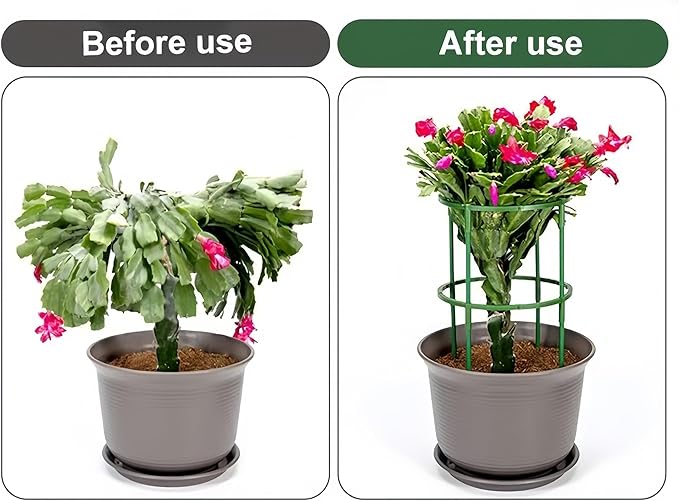 12Pcs Plant Support Plant Stake Half Round Plant Support Ring Garden Flower Support Plant Support Stakes for Tomato, Hydrangea, Indoor Plants (12PACK 14.5CMX25CM)