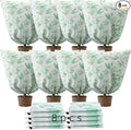 8 Pack Plant Covers Freeze Protection Winter Frost Covers with Zipper Drawstring Reusable Frost Cloth for Outdoor Winter Weather Shrubs Trees Jacket (23.6" X 40")