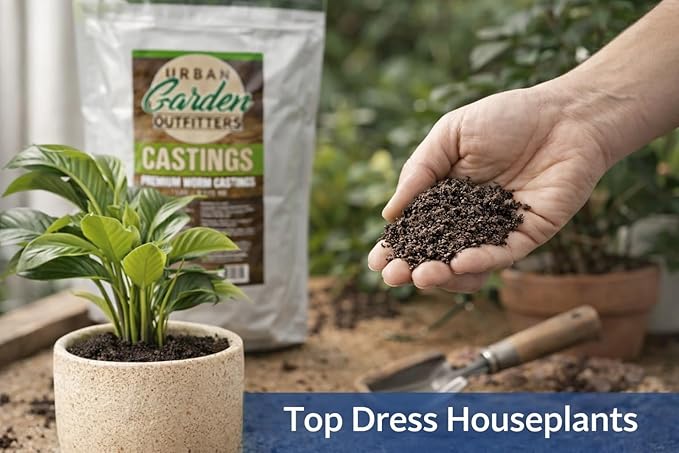 Premium Worm Castings - 100% Natural Soil Builder & Fertilizer for Gardens, Houseplants & Flower Beds - Odor-Free, Beneficial Microbes, Resealable Bag (7lb)