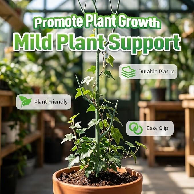 10 Pack Stackable Monstera Plant Support, Garden Plant Stakes for Indoor Outdoor Plants, Climbing Plant Support Structures Moss Pole Monstera Plant Holder Sticks Support Tall Potted Plants (10 Pack)