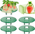 ChezMax 4 Pack Strawberry Plant Support - Strawberry Holder with 100 Pcs Green Mesh Protects, Strawberrys Supports for Garden, Strawberrys Trellis Stand with 32 Legs, Plant Pot Stand Protection