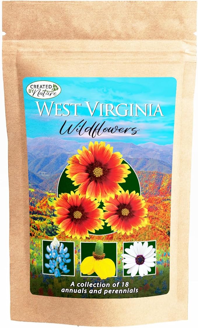Created By Nature West Virginia Wildflower Seed Mix, 18 Flower Varieties, 35,000 Seeds