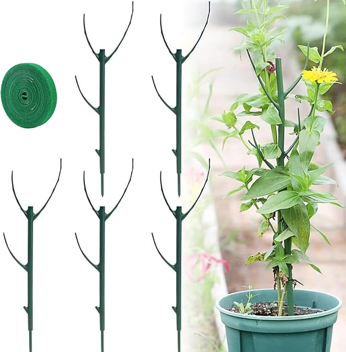 Stackable Monstera Plant Support, Garden Plant Support Stakes for Indoor Outdoor Plants, Climbing Plant Support Structures Plant Holder Stick Moss Pole for Support Tall Potted Plants (5, Green)