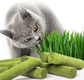 Petllgood 30g Cat Grass Sticks, Freeze Dried Cats Grass Teething Stick, Edible Cat Chew Toy for Teeth Cleaning Dental Health and Hairball Removal