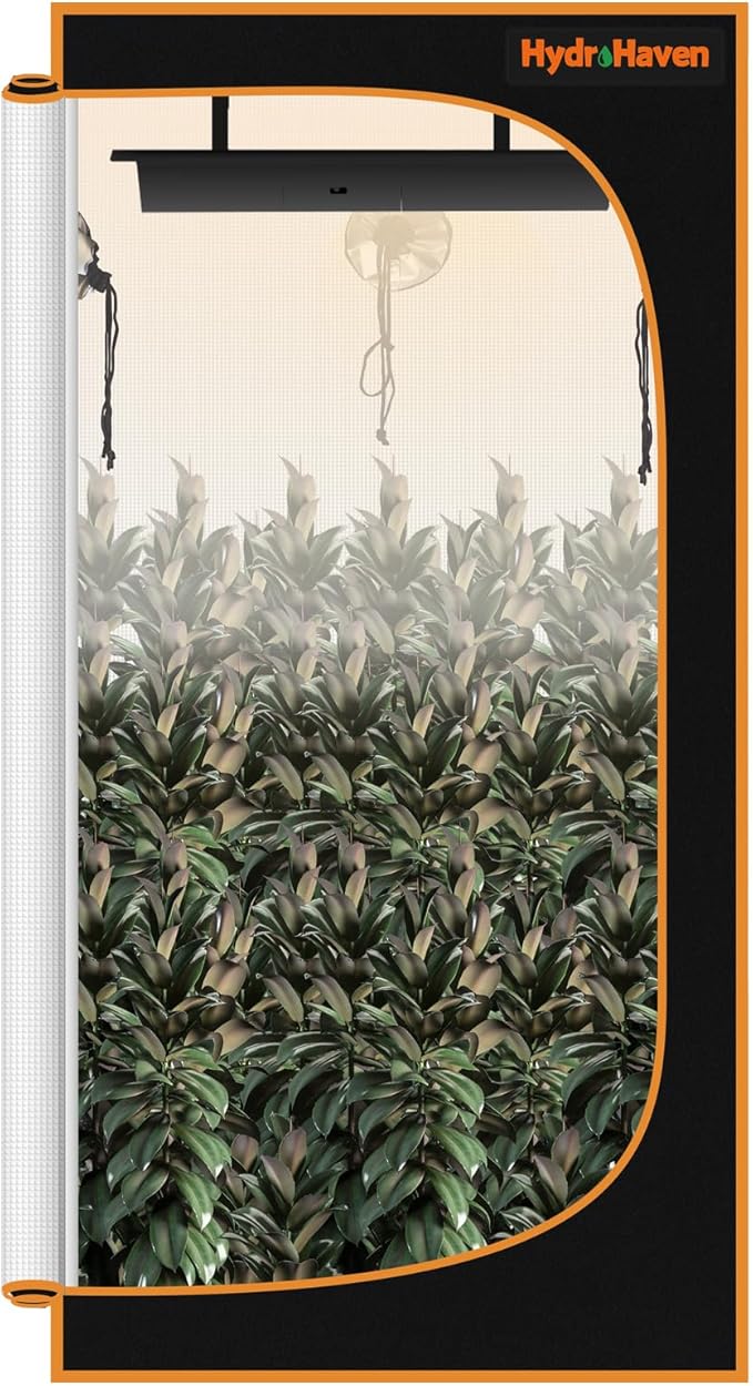 2x2 Grow Tent Kit (24"x24"x55") - Heavy-Duty 600D Diamond Mylar Canvas Lining, 98% Reflective, Viewing Window & Removable Floor Tray for Hydroponics Indoor Growing